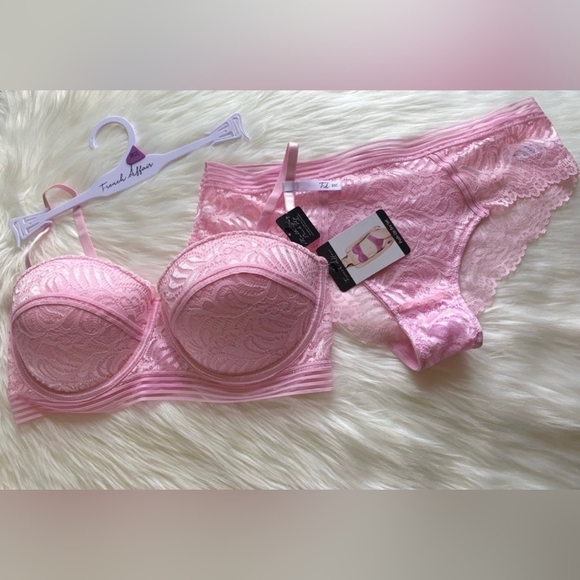 French Affair Other - New French Affair Pink Pirouette Strapless Push Up Bra Panty Set 36C